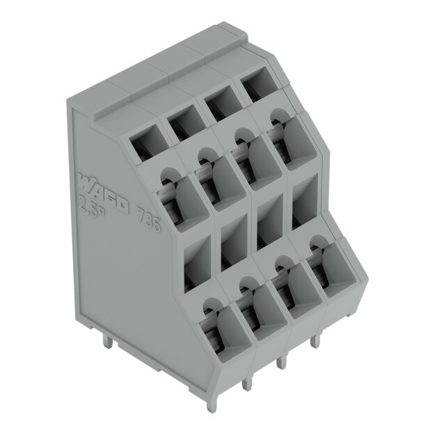 Wago 736-105 Doppelstock-Leiterplattenklemme 2,5 mm² Rastermaß 5 mm Grau