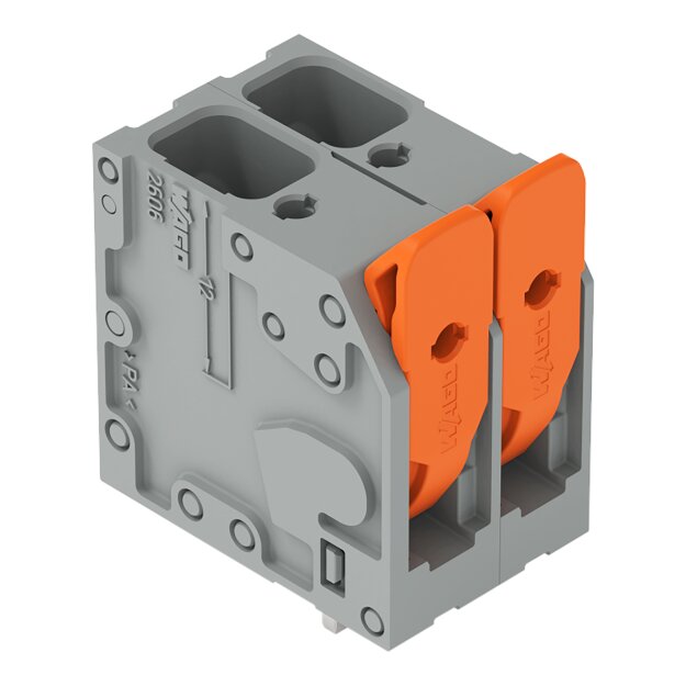 Wago 2606-3102/010-000 Leiterplattenklemme Hebel 6 mm² Grau
