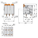 Wago 2606-3103 Leiterplattenklemme Hebel 6 mm² Grau