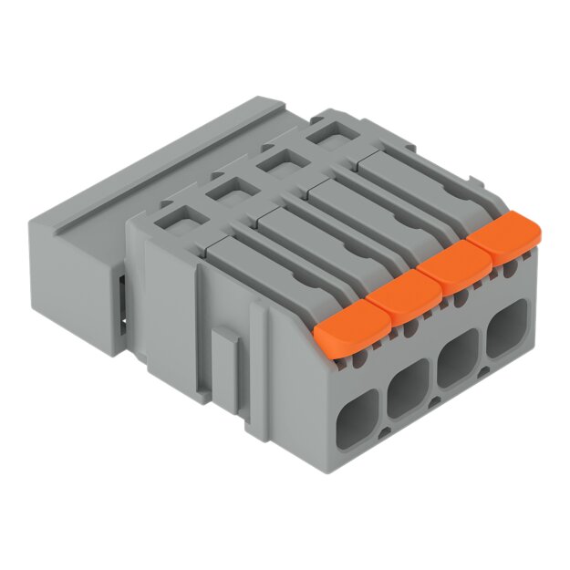 Wago 2231-1604 1-Leiter-Stiftleiste Hebel Push-in CAGE CLAMP® Grau