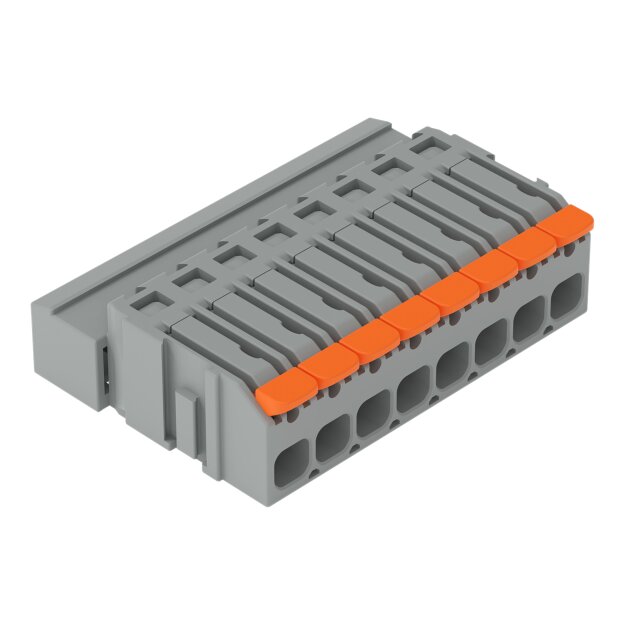 Wago 2231-1608 1-Leiter-Stiftleiste Hebel Push-in CAGE CLAMP® Grau