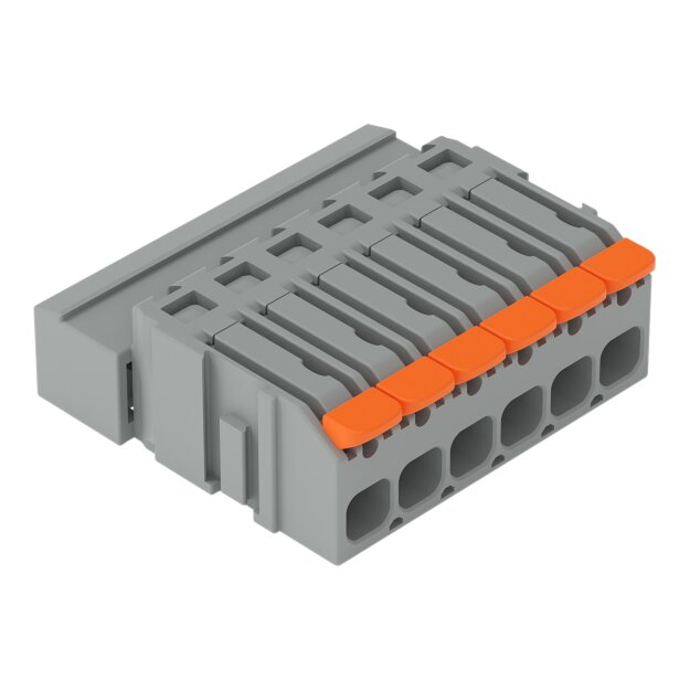 Wago 2231-1606/000-9034 1-Leiter-Stiftleiste Hebel Push-in CAGE CLAMP® Grau