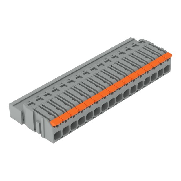 Wago 2231-1616/000-9034 1-Leiter-Stiftleiste Hebel Push-in CAGE CLAMP® Grau