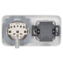 Busch-Jaeger Reflex SI Set: 1x RKB RJ45 Netzwerkdose mit Zentralscheibe + 1x 20 EUC-214 SCHUKO® Steckdosen-Einsatz + 1x 2512-214 2-fach Rahmen Alpinweiß