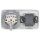 Busch-Jaeger Reflex SI Set: 1x RKB RJ45 Netzwerkdose mit Zentralscheibe + 1x 20 EUC-214 SCHUKO® Steckdosen-Einsatz + 1x 2512-214 2-fach Rahmen Alpinweiß
