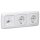 Busch-Jaeger Reflex SI Set: 1x RKB Netzwerkdose flex 136104030 mit Zentralscheibe + 2x 20 EUC-214 SCHUKO® Steckdosen-Einsatz + 1x 2513-214 3-fach Rahmen Alpinweiß