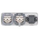 Busch-Jaeger Reflex SI Set: 1x RKB NetzwerkAnschlussdose UAE-Cat.6A iso-8/8 Up mit Zentralscheibe 2-fach + 2x 20 EUC-214 Steckdose + 1x 2513-214 3-fach Rahmen
