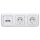 Busch-Jaeger Reflex SI Set: 1x RKB NetzwerkAnschlussdose UAE-Cat.6A iso-8/8 Up mit Zentralscheibe 2-fach + 2x 20 EUC-214 Steckdose + 1x 2513-214 3-fach Rahmen