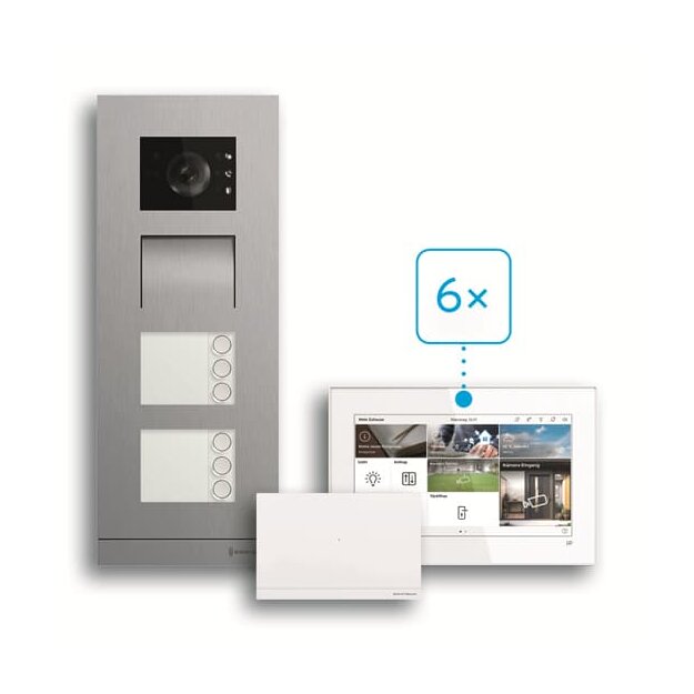 Busch-Jaeger H8-6FHA/SET 6-Parteienhaus-Set Video Advanced Welcome IP Aufputz 2CKA008300A1457