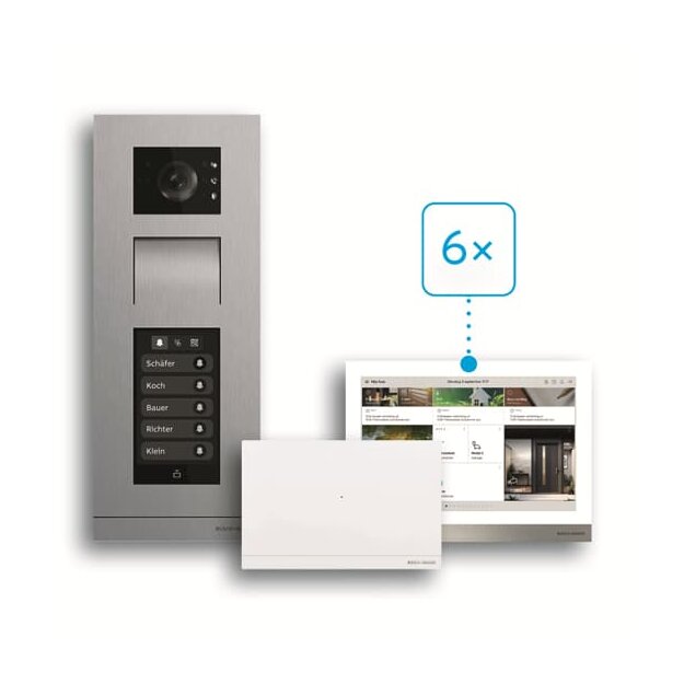 Busch-Jaeger H8-6FHP/SET 6-Parteienhaus-Set Video Premium Welcome IP Unterputz 2CKA008300A1458