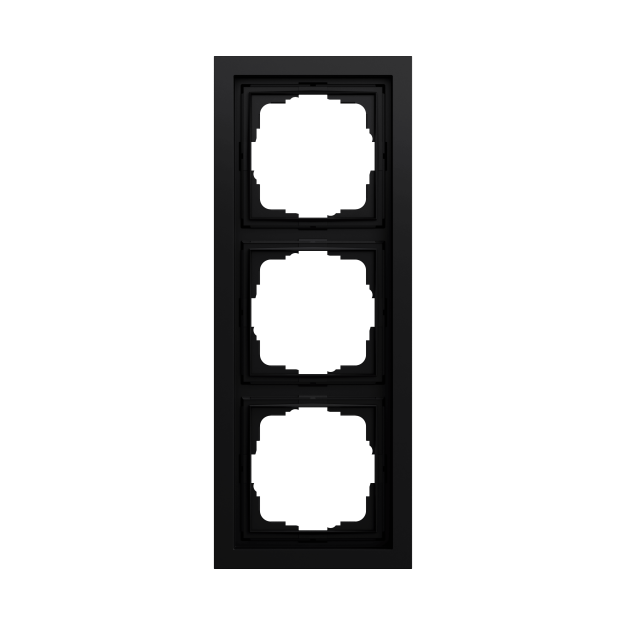 Gira 021374 Abdeckrahmen 3f Gira F200 Schwarz matt