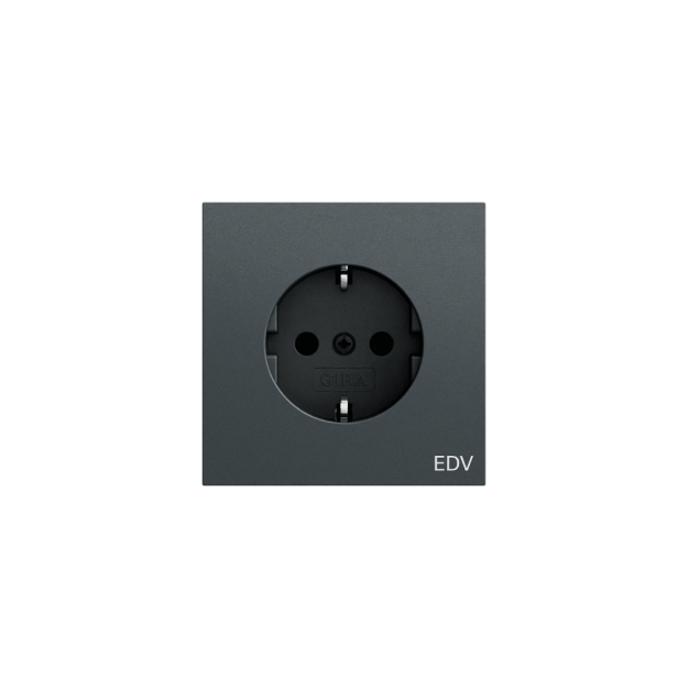 Gira 445873 SCHUKO-Steckdose Aufdruck EDV System 70 Anthrazit