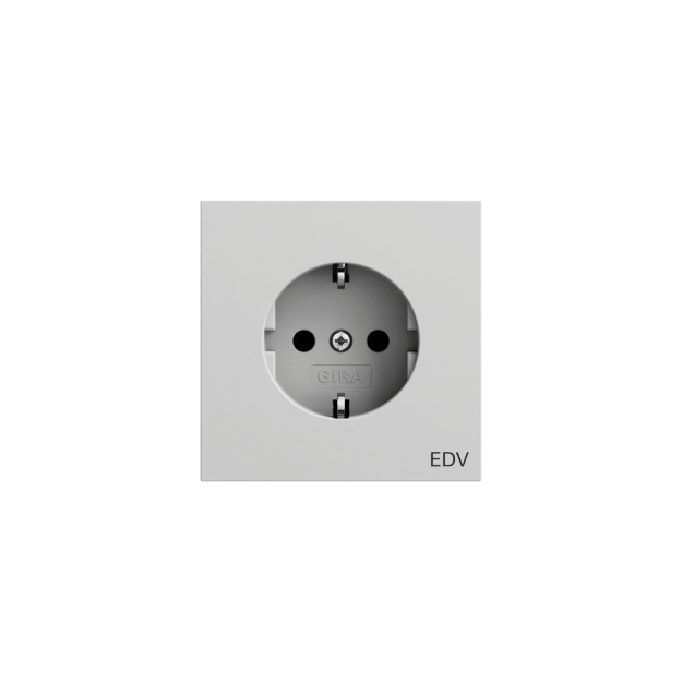 Gira 445876 SCHUKO-Steckdose Aufdruck EDV System 70 Grau matt