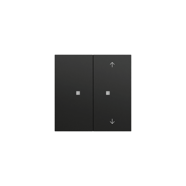 Gira 517574 Taster Wippe 2f unbedruckt/Pfeile OneKNX System 70 Schwarz matt