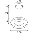 SLV 1010216 MOTUNA PD PHASE Pendelleuchte 2700 K 10 W 130° Schwarz / Goldfarben