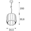SLV 1011684 HAVEN 35 PD E27 Pendelleuchte E27 1 x 40 W Schwarz