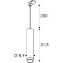 SLV 1011710 GRIP! L 3~ Pendelleuchte QPAR51 GU10 1 x 6 W Schwarz / Goldfarben