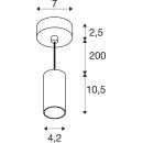 SLV 1011929 ENOLA 2.0 S PD SINGLE GU10 MINI PAR11 Pendelleuchte 1 x 5 W Schwarz