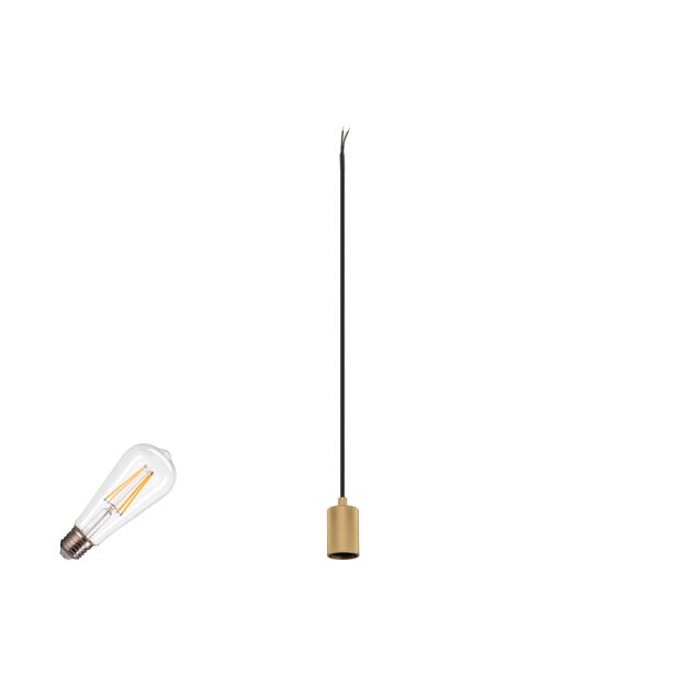SLV 1012035 FITU LAMP SET PD RIBBED 1~ Pendelleuchte E27 2700 K PHASE 320° Gold