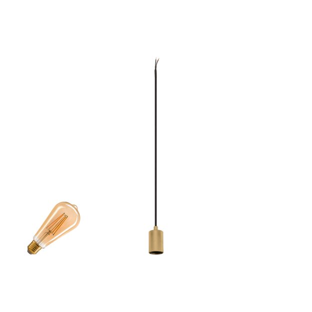 SLV 1012089 FITU LAMP SET PD RIBBED INKL. E27 LAMPE UND 3PH. ADAPTER 3~ Pendelleuchte Pendellänge: 500 cm 2500 K E27 1 x 15 W 7,5 W PH ASE 320° Gold