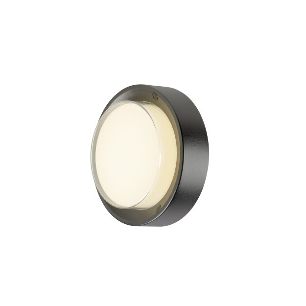 SLV 1011263 AINOS SLIDE WL Wandaufbauleuchte rund SENSOR 2700/3000 K 11,5 W IP65 Schwarz