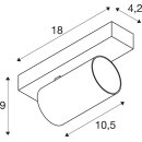 SLV 1011895 ENOLA 2.0 M CW SINGLE QPAR51 eckig Wand- und Deckenaufbauleuchte 1 x 10 W Schwarz