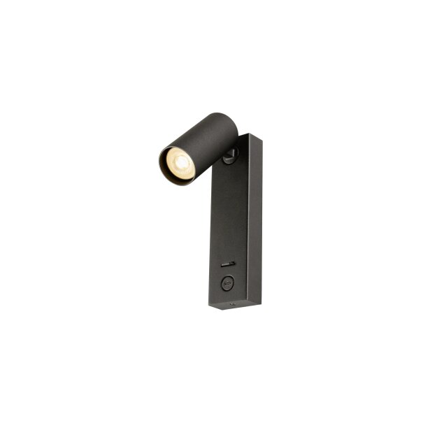 SLV 1011923 ENOLA 2.0 S WL SINGLE GU10 MINI PAR11 BEDSIDE USB C Wandaufbauleuchte 1 x 5 W Schwarz