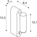SLV 1012178 GRIP! S WL EIN/AUS-SCHALTER Wandaufbauleuchte 2700 K 4,6 W 29° Weiß / Schwarz