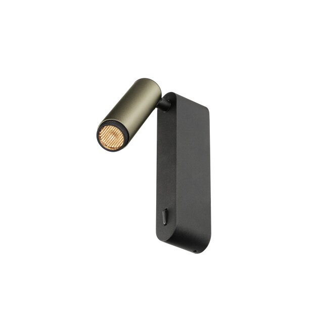 SLV 1012180 GRIP! S WL EIN/AUS-SCHALTER Wandaufbauleuchte 2700 K 4,6 W 29° Bronze / Schwarz