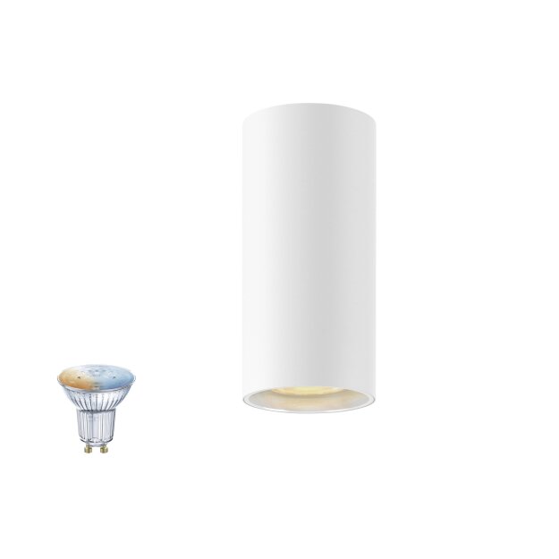 SLV 1012503 ASTO TUBE SMART SET CL SINGLE GU10 PAR16 ZIGBEE TW Deckenaufbauleuchte Weiß