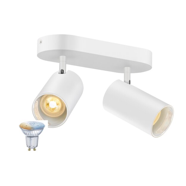 SLV 1012507 ASTO TUBE SMART SET CW DOUBLE GU10 PAR16 ZIGBEE TW Wand- und Deckenaufbauleuchte Weiß
