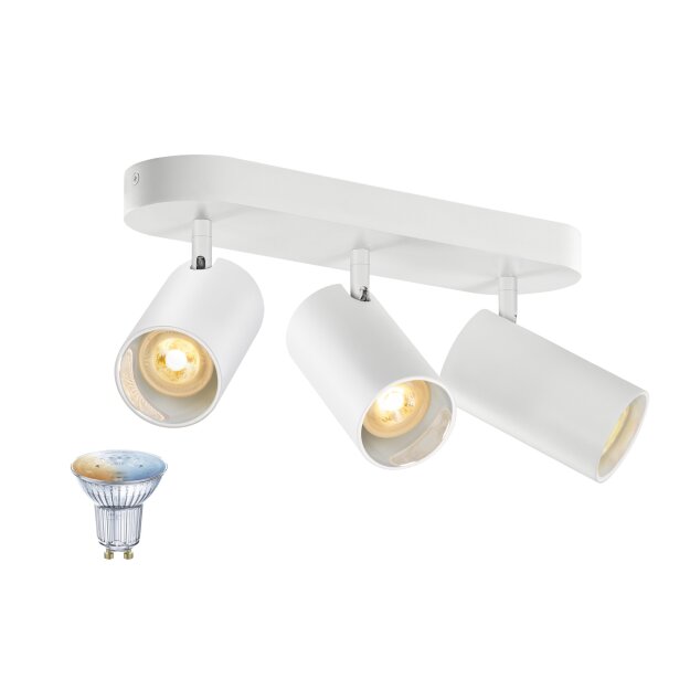 SLV 1012509 ASTO TUBE SMART SET CW TRIPLE GU10 PAR16 ZIGBEE TW Wand- und Deckenaufbauleuchte Weiß