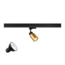 SLV 1012070 PURI 2.0 LAMP SET Tube 3~ Spot INKL. PAR16 GU10 3000 K GU10 1 x 6 W PHASE 38° Schwarz / Goldfarben
