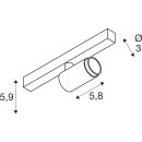 SLV 1012173 GRIP! S MINI 48V Spot DALI SHORT Standard Track 3000 K 4,2 W 29° Schwarz / Goldfarben