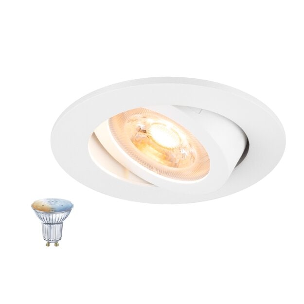SLV 1012482 NEW TRIA® 68 SMART SET DL RUND GU10 PAR16 ZIGBEE TW Deckeneinbauleuchte Weiß