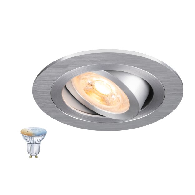 SLV 1012489 NEW TRIA® 75 SMART SET DL RUND GU10 PAR16 ZIGBEE TW Deckeneinbauleuchte Aluminium