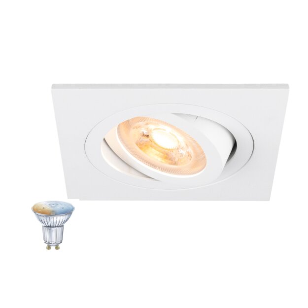 SLV 1012491 NEW TRIA® 75 SMART SET DL ECKIG GU10 PAR16 ZIGBEE TW Deckeneinbauleuchte Weiß