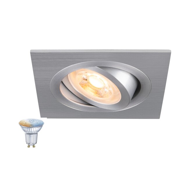 SLV 1012492 NEW TRIA® 75 SMART SET DL ECKIG GU10 PAR16 ZIGBEE TW Deckeneinbauleuchte Aluminium