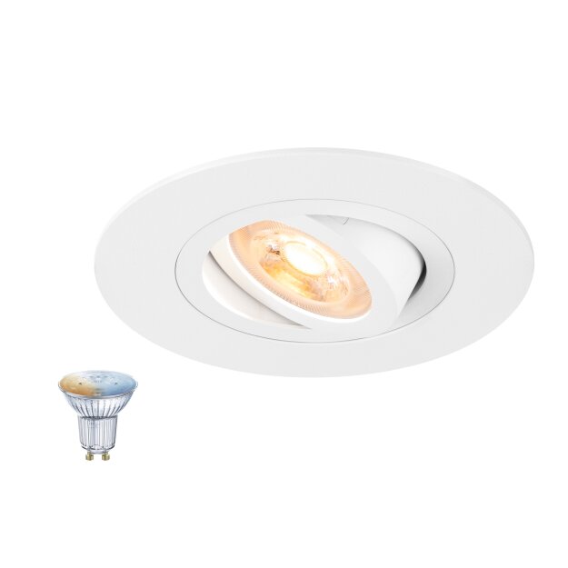SLV 1012494 NEW TRIA® 75 XL SMART SET DL RUND GU10 PAR16 ZIGBEE TW Deckeneinbauleuchte Weiß