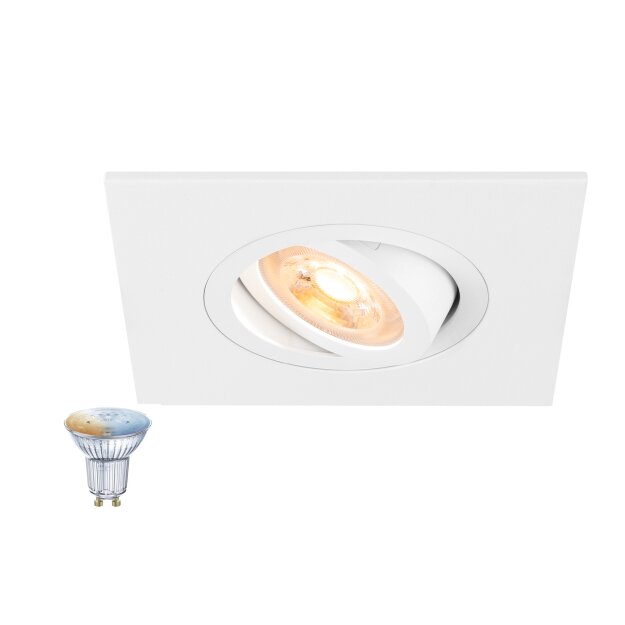 SLV 1012497 NEW TRIA® 75 XL SMART SET DL ECKIG GU10 PAR16 ZIGBEE TW Deckeneinbauleuchte Aluminium