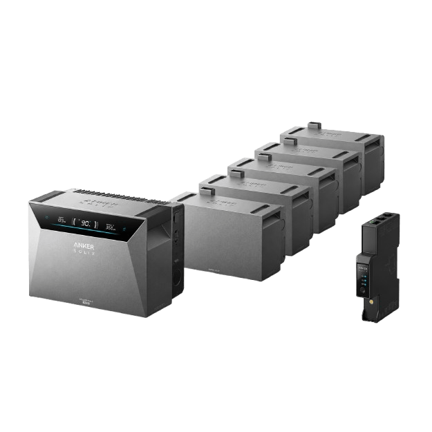 Anker SOLIX Solarbank 4 E5000 Pro Set 30,144 kWh mit 5× BP5000 Erweiterungsakku, Smart Meter Gen 2, 3-phasig