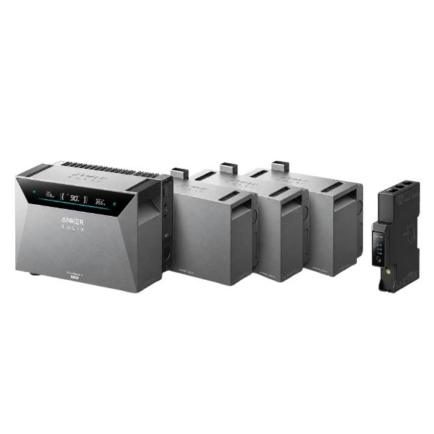 Anker SOLIX Solarbank 4 E5000 Pro Set 20,096 kWh mit 3× BP5000 Erweiterungsakku, Smart Meter Gen 2, 3-phasig