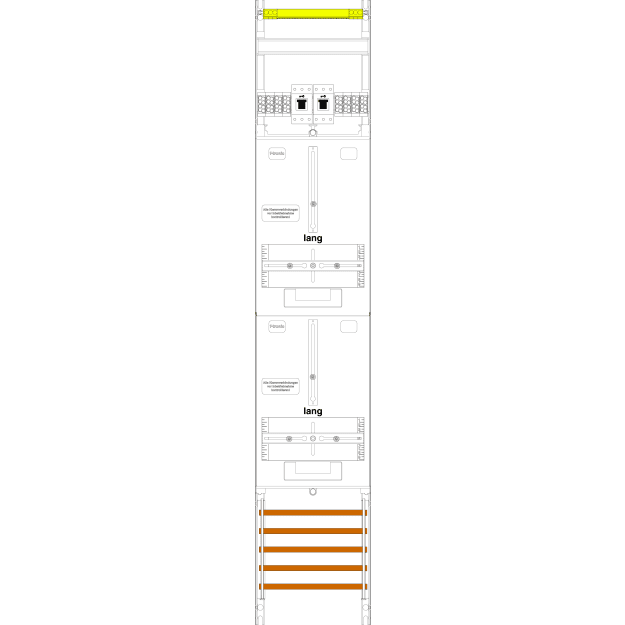 F-Tronic 7143431 Zählerfeld Z129L-HSS,1-feldrig H=1350mm 2-3.HZ lange Kabel 2 HSS Z129L-HSS