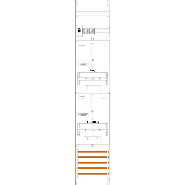F-Tronic 7143427 Zählerfeld Z119TL-HSS 1-feldrig H=1350mm 1-3.HZ lange Kabel 1 HSS 1 TRE Z119TL-HSS