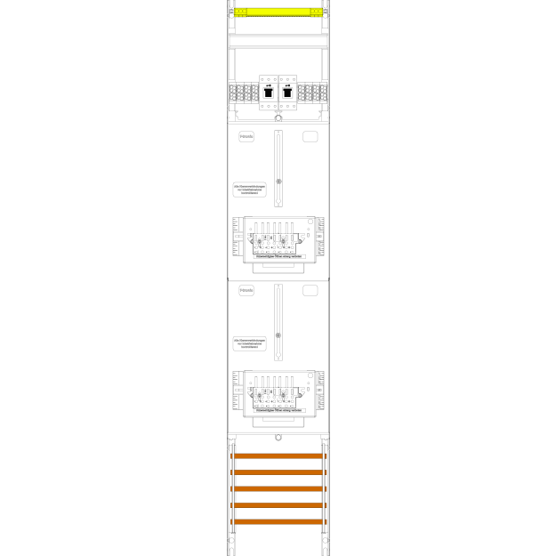 F-Tronic 7143579 Zählerfeld Z129-ZSK-HSS 1-feldrig H=1350mm 2-3.HZ 2 ZSK-Set 2 HSS Z129-ZSK-HSS