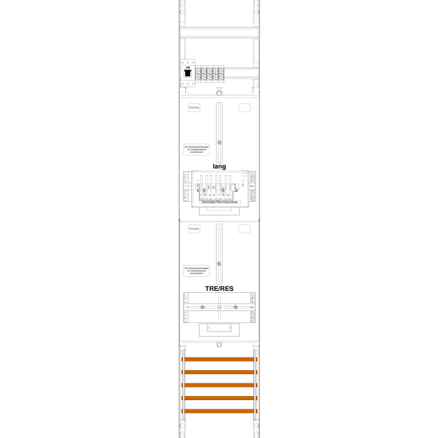 F-Tronic 7143577 Zählerfeld Z119TL-ZSK-HSS 1-feldrig H=1350mm 1-3.HZ l. Kabel,1 ZSK-Set 1 HSS 1 TRE Z119TL-ZSK-HSS