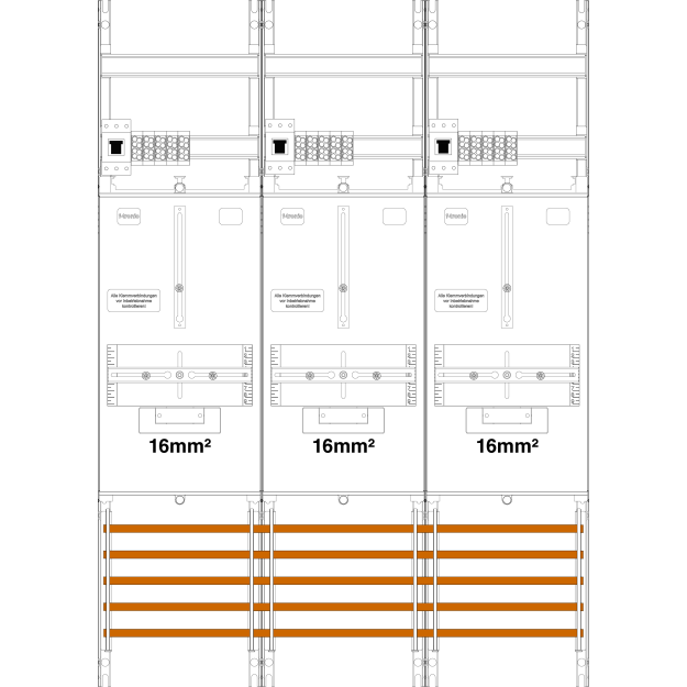 F-Tronic 7141371 Z&auml;hlerfeld Z337-16-HSP 3-feldrig...