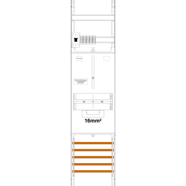 F-Tronic 7141368 Zählerfeld Z117-16-HSP 1-feldrig H=1050mm 1-3.HZ 16mm² 1 HSP Z117-16-HSP