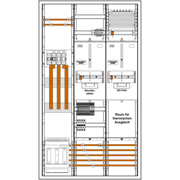 F-Tronic 7198260 Wandlerschrank 3HZ 200A TAR26 Z931TAW200TAR NH1-Trenner VDE-AR-N 4100:2026 Z931TAPZW200TAR