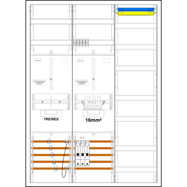 F-Tronic 7199091 Komplettschrank ZL731VZSK40-16 1R1Z1V mit ZSK-ST SLS 40A ZL731VZSK40-16